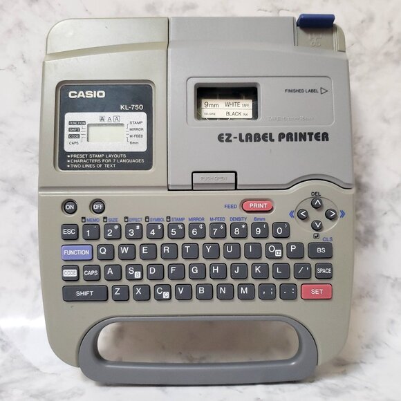 Casio EZ label printer KL-750 EUC +9mm white tape - Picture 1 of 8